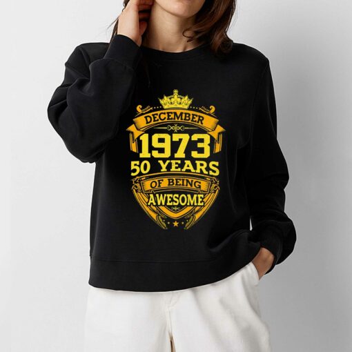 50 Years Of Being Awesome December 1973 T-shirt