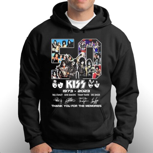 50 Years Of Kiss Band 1973-2023 Thank You For The Memories Signatures Shirt