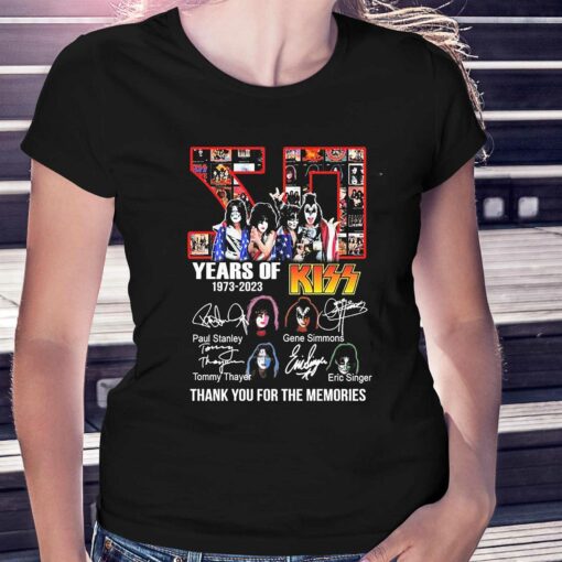 50 Years Of Kiss Rock Band 1973-2023 Thank You For The Memories Signatures Shirt