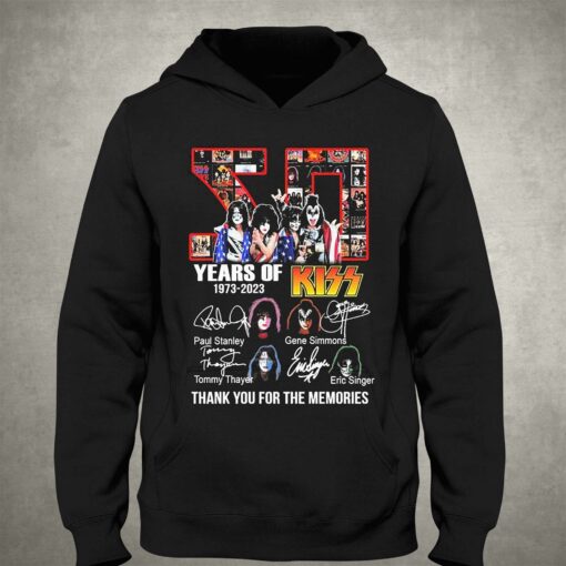 50 Years Of Kiss Rock Band 1973-2023 Thank You For The Memories Signatures Shirt