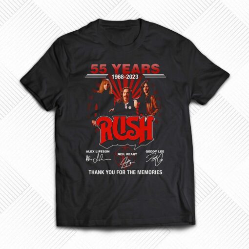 55 Years 1968 – 2023 Rush Thank You For The Memories T-shirt