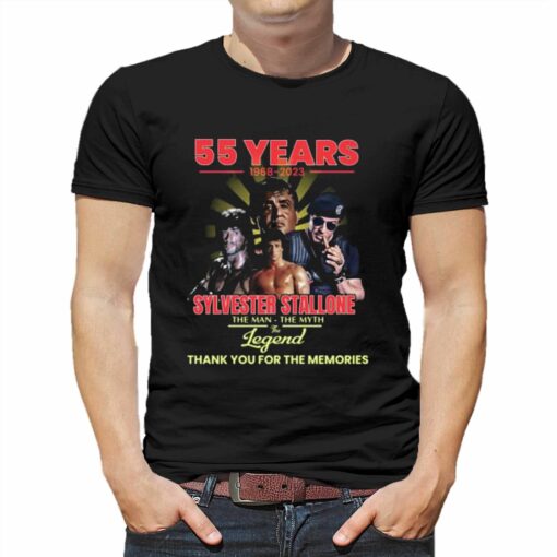 55 Years 1968 – 2023 Sylvester Stallone The Man – The Myth – The Legend Thank You For The Memories T-shirt