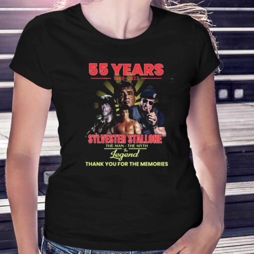 55 Years 1968 – 2023 Sylvester Stallone The Man – The Myth – The Legend Thank You For The Memories T-shirt