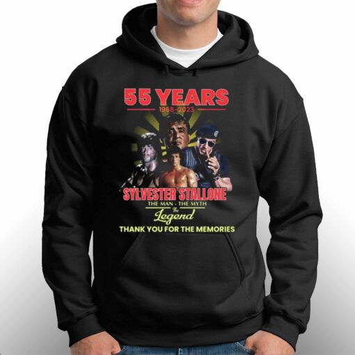 55 Years 1968 – 2023 Sylvester Stallone The Man – The Myth – The Legend Thank You For The Memories T-shirt