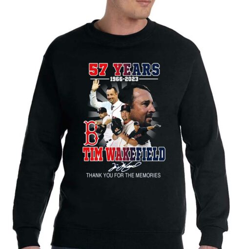 57 Years 1966 – 2023 Tim Wakefield Thank You For The Memories T-shirt