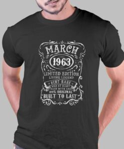 59 Year Old Birthday Gifts Vintage March 1963 T shirt 1