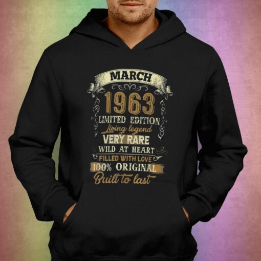 59 Year Old Gift March 1963 59th B T-shirt