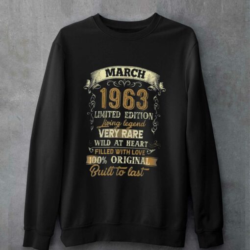 59 Year Old Gift March 1963 59th B T-shirt