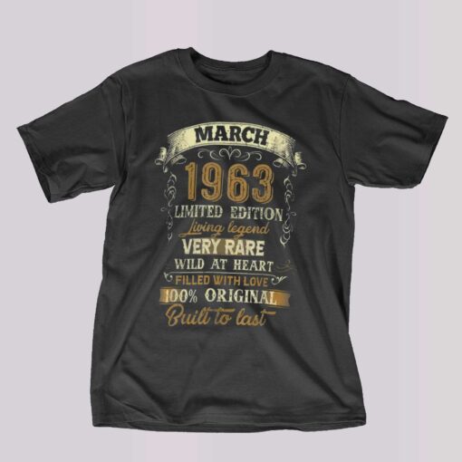 59 Year Old Gift March 1963 T-shirt