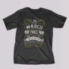 59 Year Old Vintage March 1963 59th Birthday T-shirt