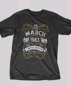 59 Year Old Vintage March 1963 59th Birthday T shirt 1