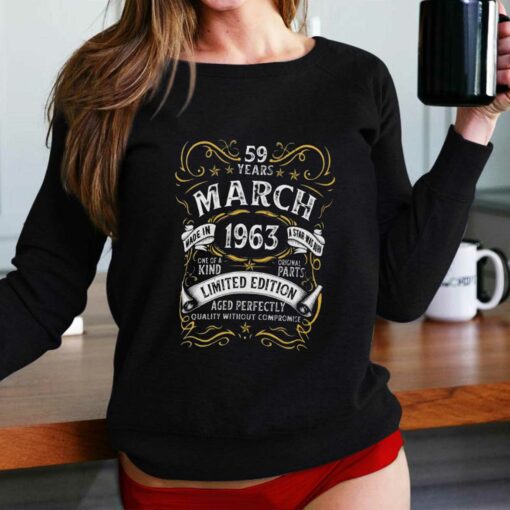 59 Year Old Vintage March 1963 59th Birthday T-shirt