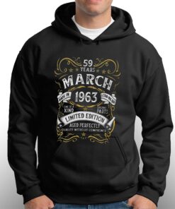 59 Year Old Vintage March 1963 59th Birthday T shirt 3