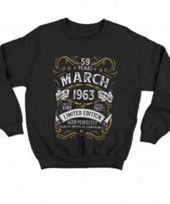 59 Year Old Vintage March 1963 59th Birthday T shirt 4