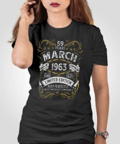 59 Year Old Vintage March 1963 Birthday T shirt 2