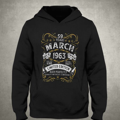 59 Year Old Vintage March 1963 Birthday T-shirt