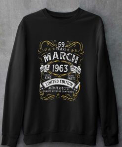 59 Year Old Vintage March 1963 Birthday T shirt 4