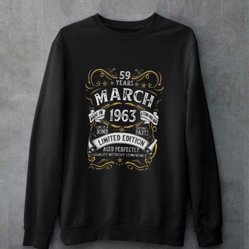 59 Year Old Vintage March 1963 Birthday T-shirt