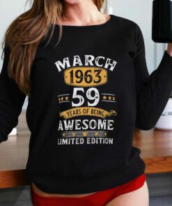 59 Years Old Retro Vintage 1963 March 1963 59th Bi T shirt 2