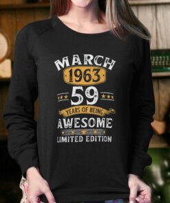 59 Years Old Retro Vintage 1963 March 1963 59th Bi T shirt 4