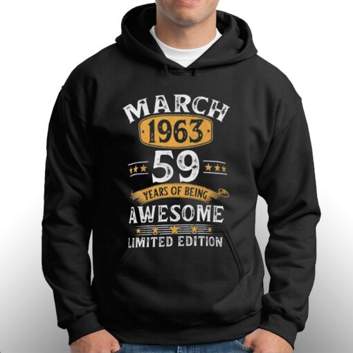 59 Years Old Retro Vintage 1963 March 1963 T-shirt