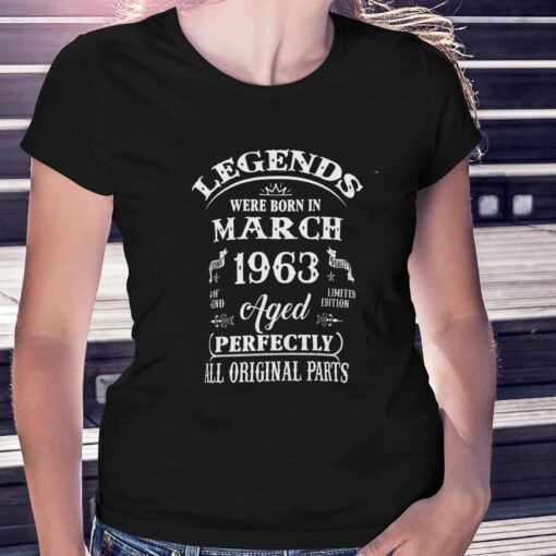 60th Birthday Legends Born In March 1963 60 Years T-shirt