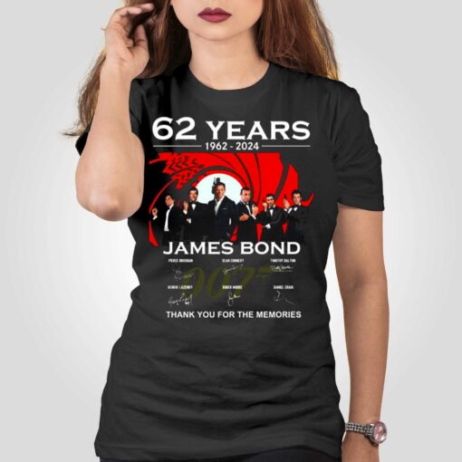 62 Years 1962 – 2024 James Bond Thank You For The Memories T-shirt