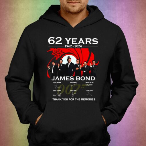 62 Years 1962 – 2024 James Bond Thank You For The Memories T-shirt