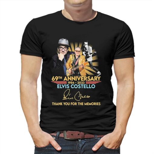 69th Anniversary 1954-2023 Elvis Costello Thank You For The Memories Signatures Shirt