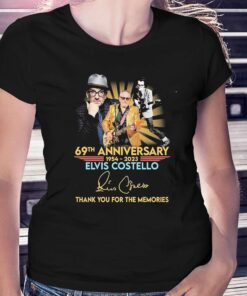 69th Anniversary 1954 2023 Elvis Costello Thank You For The Memories Signatures Shirt 2