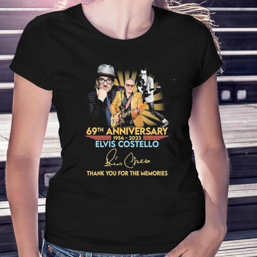 69th Anniversary 1954-2023 Elvis Costello Thank You For The Memories Signatures Shirt