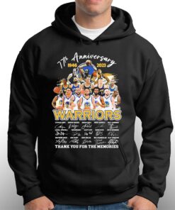 77th Anniversary 1946 2023 Golden State Warriors Team Thank You For The Memories Signatures Shirt 3