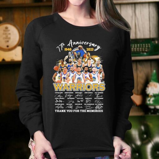 77th Anniversary 1946-2023 Golden State Warriors Team Thank You For The Memories Signatures Shirt