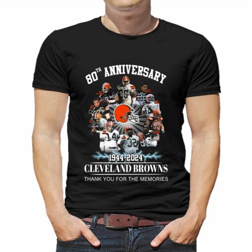 80th Anniversary 1944 – 2024 Cleveland Browns Thank You For The Memories T-shirt