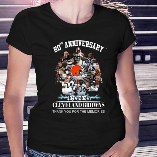 80th Anniversary 1944 – 2024 Cleveland Browns Thank You For The Memories T-shirt