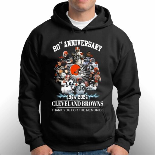 80th Anniversary 1944 – 2024 Cleveland Browns Thank You For The Memories T-shirt