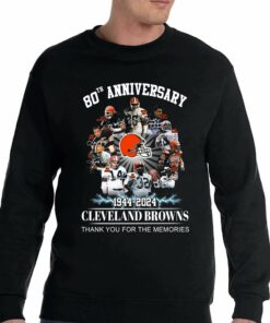 80th Anniversary 1944 2024 Cleveland Browns Thank You For The Memories T shirt 4