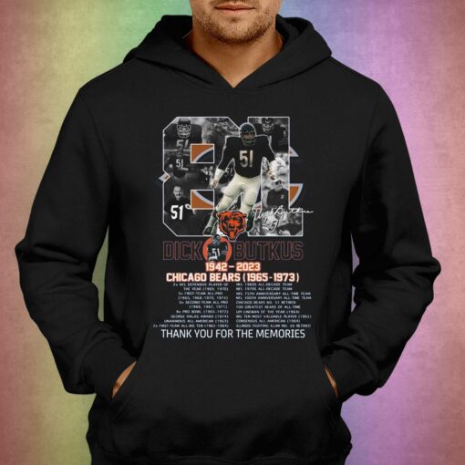 81 Years Of 1942-2023 Dick Butkus Chicago Bears 1965 – 1973 Thank You For The Memories T-shirt