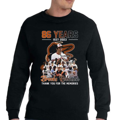 86 Years 1937 – 2023 Brooks Robinson Thank You For The Memories T-shirt