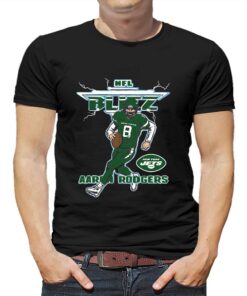 Aaron Rodgers New York Jets Homage Blitz Graphic T-shirt Aaron Rodgers New York Jets Homage Blitz Graphic T-shirt