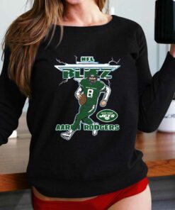 Aaron Rodgers New York Jets Homage Blitz Graphic T-shirt Aaron Rodgers New York Jets Homage Blitz Graphic T-shirt