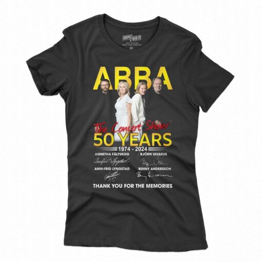 Abba The Concert Show 50 Years 1974 – 2024 Thank You For The Memories T-shirt