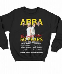 Abba The Concert Show 50 Years 1974 2024 Thank You For The Memories T shirt 4