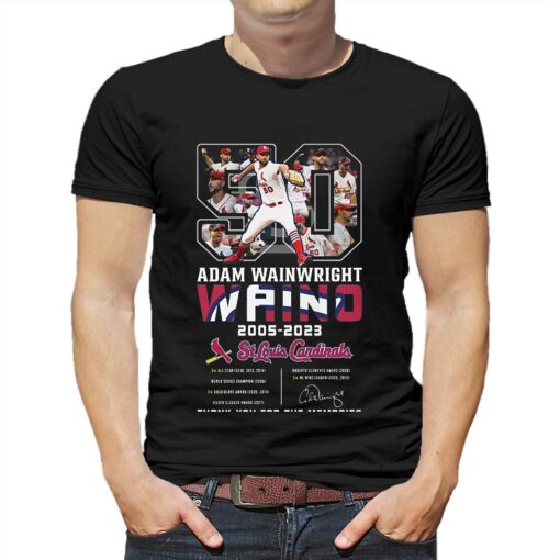 Adam Wainwright Waino 2005 – 2023 St Louis Cardinals Thank You For The Memories T-shirt