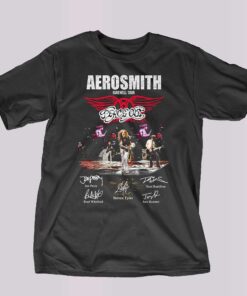 Aerosmith Farewell Tour And Their Signatures T-shirt