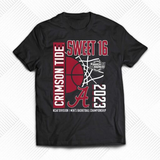 Alabama Crimson Tide 2023 Ncaa Men’s Basketball Tournament March Madness Sweet 16 T-shirt