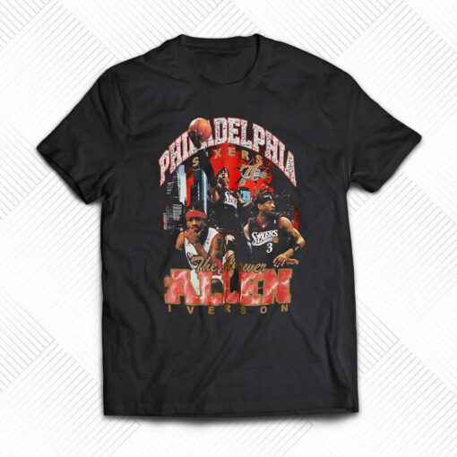 Allen Iverson Philadelphia 76ers Mitchell Ness Hardwood Classics Bling Concert Player T-shirt