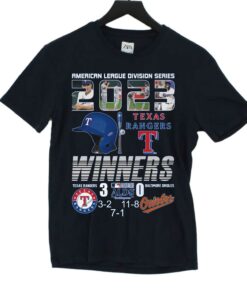 American League Division Series 2023 Texas Rangers Winners 3 – Baltimore Orioles 0 T-shirt American League Division Series 2023 Texas Rangers Winners 3 – Baltimore Orioles 0 T-shirt