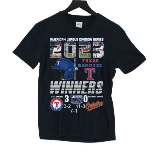 American League Division Series 2023 Texas Rangers Winners 3 – Baltimore Orioles 0 T-shirt