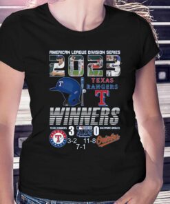 American League Division Series 2023 Texas Rangers Winners 3 – Baltimore Orioles 0 T-shirt American League Division Series 2023 Texas Rangers Winners 3 – Baltimore Orioles 0 T-shirt
